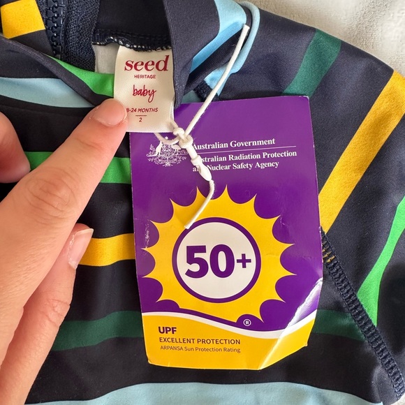 NWT Striped Seed Heritage Baby Rashsuit/Swimsuit - 18-24 Month - Picture 4 of 5